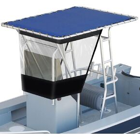 Boat Console Universal T-TOP Enclosure, Transparent Wind Shield, Fits Console Sizes Up to 700mm/27.56"