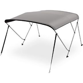 SereneLife Waterproof Boat Bimini Top Cover - 73-78" W 3 Bow Bimini Top Sun Shade Boat Canopy - 1" Double Wall Aluminum Frame Tubes, 2 Front Straps, 2 Rear Support Poles, Storage Boot SLBTW78G