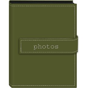 Pioneer Photo Albums EXP-46/SGP 36-Pocket 4 by 6-Inch Embroidered "Photos" Strap Sewn Leatherette Cover Photo Album, Mini, Sage Green