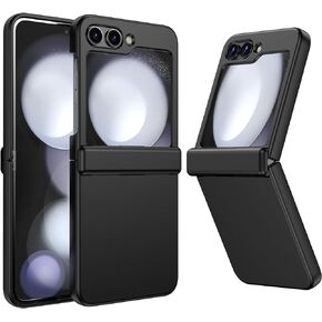 Designed for Galaxy Z Flip 5 Case with Hinge Protection, Samsung Flip 5 Case,Slim and Thin Full Protective Shockproof Phone Cover Case for Z Flip 5 5G(2023)- Black