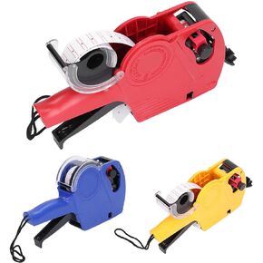 Red 8 Digits Pricing Gun Kit, Manual Labeling Machine, Price Marking Tool with Spare Ink(red)