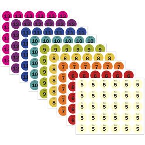 2700 Labels, 0.75 inch, Round - Shoe Size Labels, Shoe Retail Labels, Size 5 to 13 Labels (No Half-Sizes) / Shoe Size Stickers, Sizing Stickers