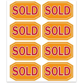 Sold Stickers 2x1.2 Inch Orange Sticker Labels,Pricing Inventory Control Retail Stickers,504 Pcs