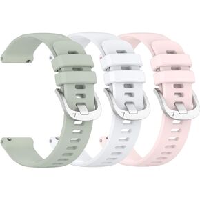 Bands for Garmin Venu 3S/Venu 2S, 18mm Watch Strap Sport Wristband Soft Silicone Replacement Band Compatible with Vivoactive 4S/Forerunner 255S/Forerunner 265S Music in Kuwait