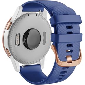 Silicone Watch Bands for Garmin Venu 2S / Vivomove 3S / Vivoactive 4S / Venu 3S, Soft Sport 18mm Quick Release Replacement Wristband Strap for Garmin Forerunner 255s/265S