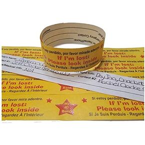 Kenson Parenting Solutions Travel Safety ID Bands, Gold, Pack of 25 Bands