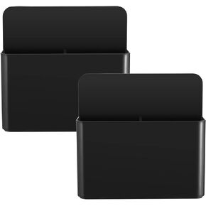 2-Pack Black Strong Magnetic Marker Holder/Dry Erase Pen Holder - Storage for Dry Erase Marker, Eraser, Bottle Opener, Remote Controls, Notes - Ideal for Magnetic Board, Fridge Door, and Locker