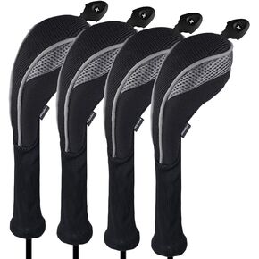 Andux 4pcs/Set Long Neck Golf Hybrid Club Head Covers Interchangeable No. Tags Pack of 4 CTMT-01