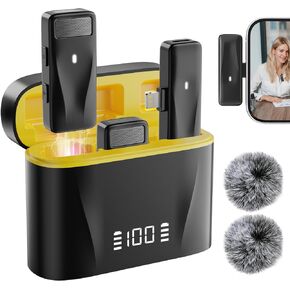 Wireless Lavalier Microphone for iPhone iPad with Noise Reduction, 8H Working Time Wireless Lapel Microphone System, Lapel Mini Mic for Video/YouTube/Vlog/Live Streaming/Tiktok in Saudi Arabia