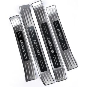 for Toyota Highlander 2024 2023 2022 2021 2020 Door Sill Protector, Premium 304 Stainless Steel Door Entry Guard Plate Cover Accessories Sticker for Highlander, NOT for Grand Highlander 2024- Black