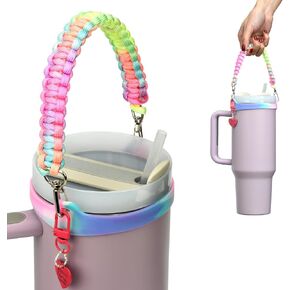 Wongeto Water Bottle Handle,Paracord Water Bottle Strap,Bottle Holder with Strap,Fits Most 8-40oz Bottles Compatible Stanley Cup Accessories in Kuwait