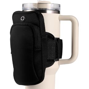 Gym Water Bottle Pouch, Double Layer Water Bottle Holder Water Bottle Sleeve Bag for Cards Keys Wallet Running Phone Holder Gym Phone Bag for Men Women Running Sports Bike