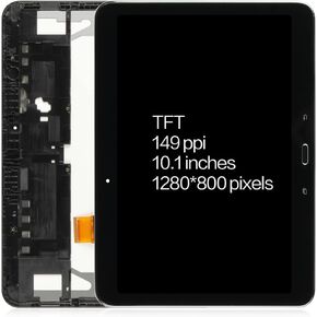 for Samsung Galaxy Tab 4 10.1 LCD Display Touch Digitizer(Black with Frame) Screen Replacement SM-T530 SM-T531 SM-T535 SM-T537A SM-T537V Full Assembly Repair Kits with Tools