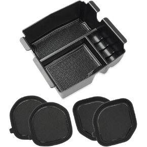 Auovo Auto Cup Holder Inserts Coasters Center Console Organizer Tray Fit for 2018-2023 Wrangler JL JLU 2020-2023 Gladiator Accessories JT Truck Interior Decoration (Black Trim) in Kuwait