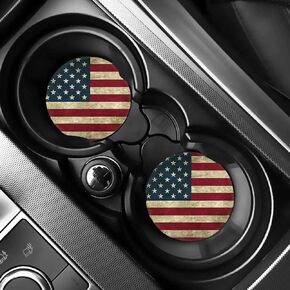 AFPANQZ 3D Cow Car Coasters for Drinks Absorbent Cup Holder Coasters 2 Pack, 2.75 Inches Auto Round Rubber Coasters, Universal Felt Pad Mat Vehicle Accessories for Men