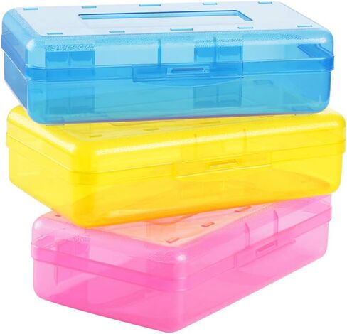 سعة كبيرة، ألوان زاهية متعددة الأغراض، صندوق أقلام رصاص بلاستيكي متين، صندوق تنظيم تخزين اللوازم المكتبية، صندوق تخزين أقلام تلوين الفرشاة (3 ألوان 3 عبوات) in Kuwait