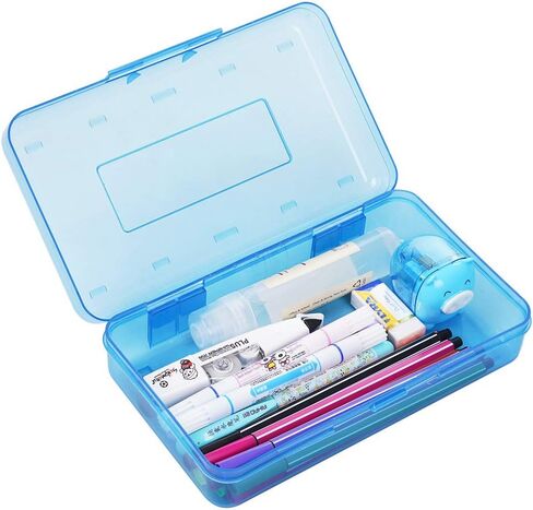 سعة كبيرة، ألوان زاهية متعددة الأغراض، صندوق أقلام رصاص بلاستيكي متين، صندوق تنظيم تخزين اللوازم المكتبية، صندوق تخزين أقلام تلوين الفرشاة (3 ألوان 3 عبوات) in Kuwait