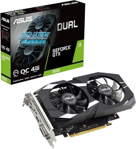 ASUS Dual GeForce® GTX 1650 V2 OC Edition 4GB GDDR6 (PCIE 3.0، ذاكرة GDDR6 سعة 4 جيجابايت، HDMI 2.0b، DisplayPort 1.4a، DVI-D، IP5X مقاوم للغبار، تلقائي للغاية) in Saudi Arabia