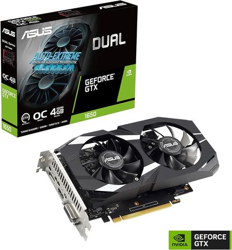 ASUS Dual GeForce® GTX 1650 V2 OC Edition 4GB GDDR6 (PCIE 3.0، ذاكرة GDDR6 سعة 4 جيجابايت، HDMI 2.0b، DisplayPort 1.4a، DVI-D، IP5X مقاوم للغبار، تلقائي للغاية) in Saudi Arabia