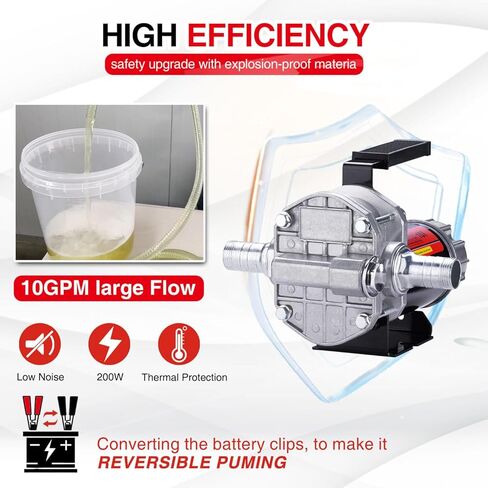 مضخة وقود بنزين 12 فولت تيار مستمر، مضخة نقل زيت ذاتية التحضير 10GPM مع مقبض، حماية من الحرارة الزائدة، مقاومة للانفجار، تجاوز مدمج، لإزالة الكيروسين من وقود البنزين in Kuwait