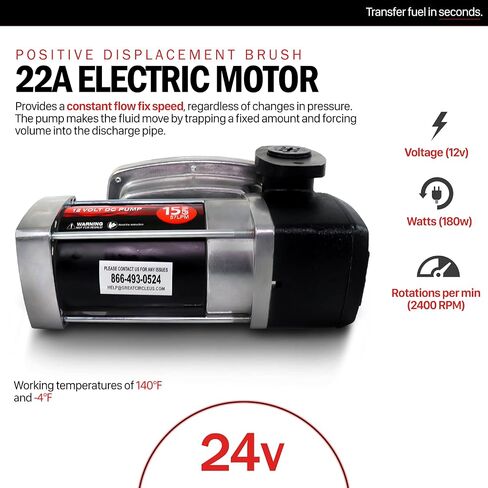 مجموعة مضخة نقل الوقود 15GPM/57LPM DC 12V 180W 22A محرك دوارة دوارة مع خرطوم تفريغ مضاد للكهرباء الساكنة بطول 14 قدم وفلتر، وأنبوب شفط قابل للتمديد، ومحول بونج 2 بوصة وفوهة يدوية من الألومنيوم in Saudi Arabia