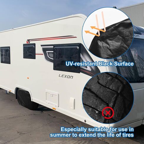 2pcs RV Dual Axle Wheel Cover-Heavy Duty Waterproof Double Tire Cover RV Tire Dual Wheel Cover-Cold & Sun Protection for RVs Campers Dual Axle Trailers Tires from 30" to 32" Dia. in Saudi Arabia