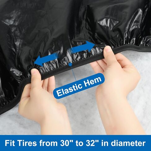 2pcs RV Dual Axle Wheel Cover-Heavy Duty Waterproof Double Tire Cover RV Tire Dual Wheel Cover-Cold & Sun Protection for RVs Campers Dual Axle Trailers Tires from 30" to 32" Dia. in Saudi Arabia