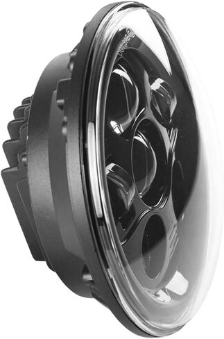 Eagle Lights 8700BG3R مصباح أمامي LED مقاس 7 بوصات لدراجات Harley Davidson والدراجات النارية الهندية - الجيل الثالث/طقم أسود/إضافة حلقة محول in Saudi Arabia