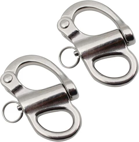 Snap Shackle Quick Release Fixed Shackles with Round Ring Marine Boat Rigging Hardware 52mm/2.04 inch 2PCS in Saudi Arabia