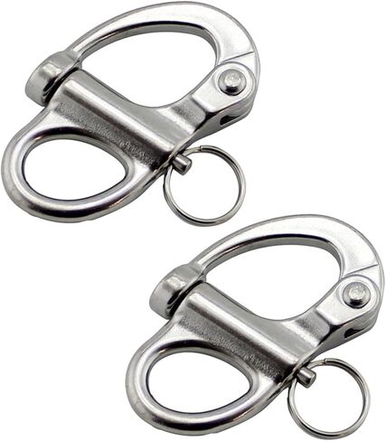 Snap Shackle Quick Release Fixed Shackles with Round Ring Marine Boat Rigging Hardware 52mm/2.04 inch 2PCS in Saudi Arabia