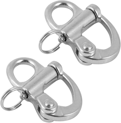 Snap Shackle Quick Release Fixed Shackles with Round Ring Marine Boat Rigging Hardware 52mm/2.04 inch 2PCS in Saudi Arabia