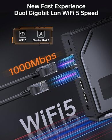 كمبيوتر S1 صغير مع شاشة LCD DIY، Intel Alder Lake N95 (يصل إلى 3.4 جيجا هرتز)، 16 جيجا DDR4 512 جيجا بايت M.2 SSD Mini Tower PC، WiFi 5/BT 4.2/4K UHD/Dual LAN in Kuwait
