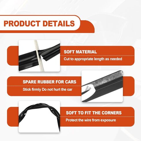 4PCS Car Concealed Wire Sleeve, Black PVC Auto Split Sleeving Wire Cord Organizer - Adhesive Cable Hidden Protector for USB, Audio and Video Line in Saudi Arabia