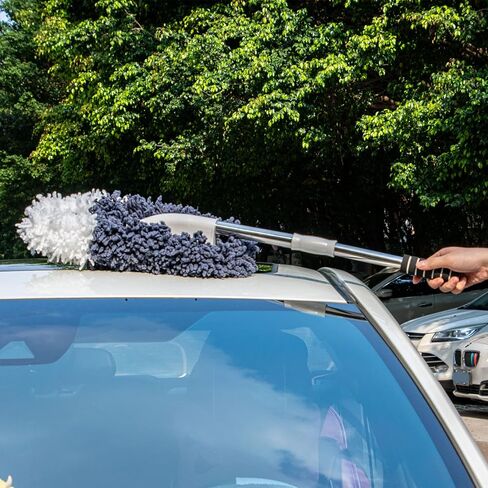 4 قطع من فرشاة غبار السيارة المصنوعة من الألياف الدقيقة فائقة النعومة لتنظيف السيارة والشاحنة وسيارات الدفع الرباعي والمركبات الترفيهية والدراجات النارية، منفضة غبار السيارة بمقبض قابل للتمديد، أداة تنظيف فرشاة تنظيف الكمبيوتر والمنزل والكمبيوتر in Kuwait