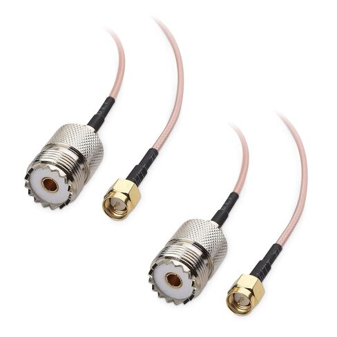 كابل ماترز 2-حزمة SMA ذكر إلى UHF SO-239 كابل أنثى 1 قدم باللون الأسود (كابل SMA إلى UHF SO-239، SO239 إلى SMA/UHF إلى SMA كابل RF محوري) in Saudi Arabia