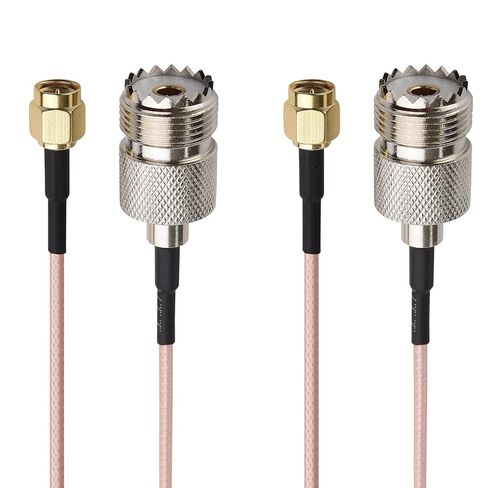 كابل ماترز 2-حزمة SMA ذكر إلى UHF SO-239 كابل أنثى 1 قدم باللون الأسود (كابل SMA إلى UHF SO-239، SO239 إلى SMA/UHF إلى SMA كابل RF محوري) in Saudi Arabia