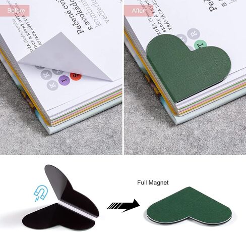 20 Pack Heart-Shaped Magnetic Bookmarks, Perfect for Book Lovers, Children, Women, Men, Teachers, Students, Birthday, Christmas, Graduation Double-Sided Printing for Easy Page Marking Gifts in Saudi Arabia