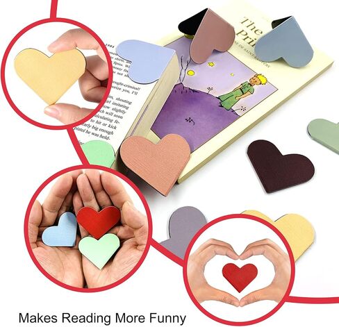 20 Pack Heart-Shaped Magnetic Bookmarks, Perfect for Book Lovers, Children, Women, Men, Teachers, Students, Birthday, Christmas, Graduation Double-Sided Printing for Easy Page Marking Gifts in Saudi Arabia