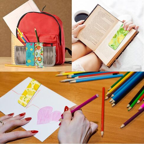Whaline 36Pcs Magnetic Bookmark Blank Book Marker Clip Magnetic Clips DIY Handmade Page Markers for School Home Office Supplies Reading Gifts, 0.8 x 2.4Inch in Saudi Arabia