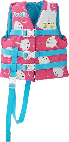 سترة نجاة للأطفال من Stearns Puddle Jumper، سترة نجاة متغيرة اللون للأطفال بوزن 30-50 رطلاً، سترة نجاة من النوع الثالث معتمدة من USCG لحمام السباحة والشاطئ والقوارب والمزيد in Kuwait