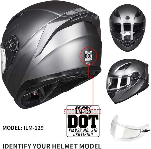 ILM Heated Shield Anti Fog Visor for Model-129 Snowmobile Snowboard Ski Full Face Motorcycle Helmets for Adults (Clear) in Saudi Arabia