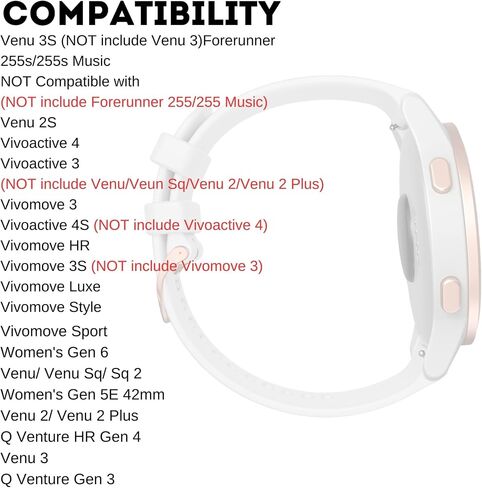 أحزمة ساعة من السيليكون لـ Garmin Venu 2S / Vivomove 3S / Vivoactive 4S / Venu 3S، حزام معصم بديل سريع الإصدار 18 مم لـ Garmin Forerunner 255s/265S in Saudi Arabia