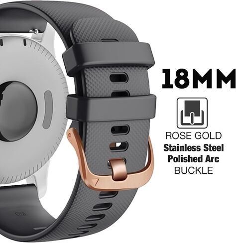 أحزمة ساعة من السيليكون لـ Garmin Venu 2S / Vivomove 3S / Vivoactive 4S / Venu 3S، حزام معصم بديل سريع الإصدار 18 مم لـ Garmin Forerunner 255s/265S in Saudi Arabia