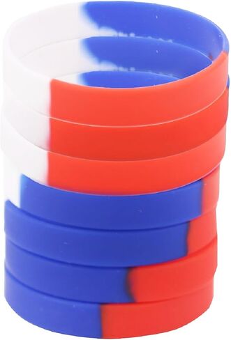 Soft Rubber Bracelets, Solid Single Color Blank Silicone-Wristbands,6 pcs/Pack for Men and Women… in Saudi Arabia