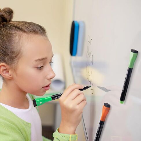 12 قطعة من أقلام التحديد المغناطيسية للمسح الجاف ذات رأس رفيع، أقلام تحديد بيضاء رفيعة للمسح الجاف، علامات مسح جافة ذات نقاط دقيقة مع غطاء ممحاة للأطفال والمعلم والمدرسة (12 لونًا) in Kuwait