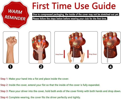 LeFeng Golf Club Head Covers Perfect for 460cc Driver and Fairway Wood Funny Palm Shape Wood Head Covers in Kuwait