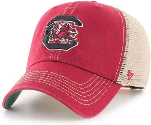 '47 NCAA Trawler Team Color Mesh Trucker Clean Up قبعة قابلة للتعديل، مقاس واحد للبالغين يناسب الجميع (ساوث كارولينا جاميكوكس أحمر) in Saudi Arabia