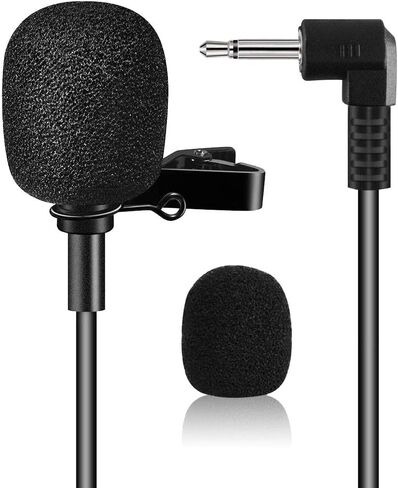 EXMAX® Pro Black Micro Mini lavalier مشبك ربطة عنق على شكل طية صدر السترة 1/8 بوصة (3.5 مم) ميكروفون جاك مكثف لنظام الميكروفون، ومضخم الصوت، والمعلمين، ومكبرات الصوت، والمدربين، والعروض التقديمية، والمرشدين السياحيين in Saudi Arabia