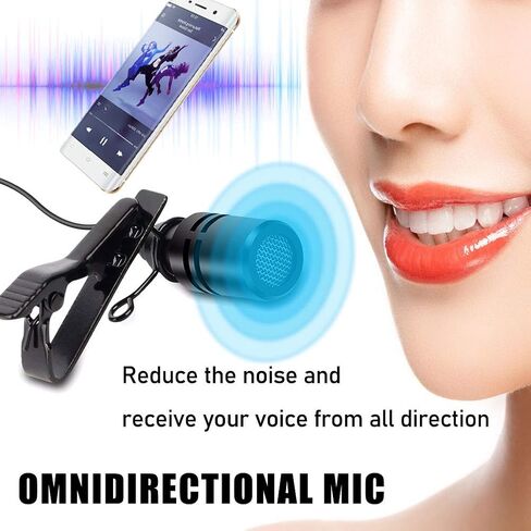 EXMAX® Pro Black Micro Mini lavalier مشبك ربطة عنق على شكل طية صدر السترة 1/8 بوصة (3.5 مم) ميكروفون جاك مكثف لنظام الميكروفون، ومضخم الصوت، والمعلمين، ومكبرات الصوت، والمدربين، والعروض التقديمية، والمرشدين السياحيين in Saudi Arabia
