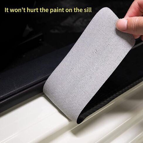 Set of 4 Adventure Awaits Carbon Fiber Car Door Sill Protectors - Decorative Entry Guard Scratch Pad Film for Auto, Truck, SUV Front/Rear Doors (Adventure Awaits) in Saudi Arabia